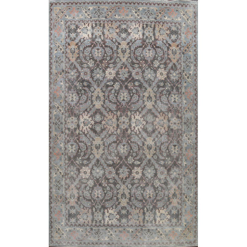 Tapis oriental gris / noir en laine