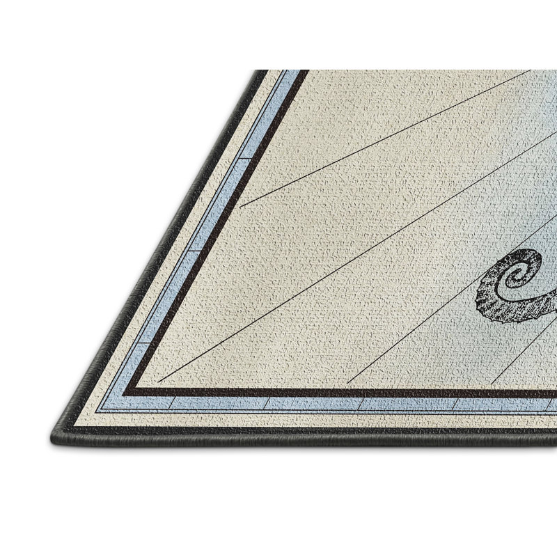 Tapis zone beige hippocampe, Rectangle 2 pi x 3 pi