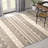 Jacques Hand Woven Wool/Cotton Striped Rug in Gray/Ivory-1662975467