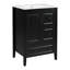 Meuble-lavabo 24 po avec lavabo, une armoire avec porte à fermeture douce, 3 tiroirs à fermeture douce, poignées en métal rétro-6332503