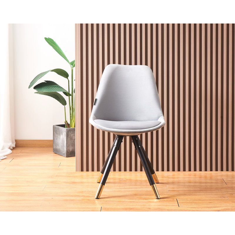 Domek Modern Velvet Dining Chair - Upholstered Upper body with Coated Metal Legs - Side Chair for Dining Room Kitchen Living Room - Single