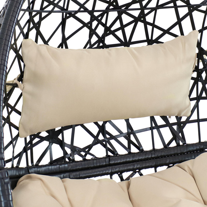 Chaise suspendue en résine tressée avec coussins Jackson - crème, Crème, crème