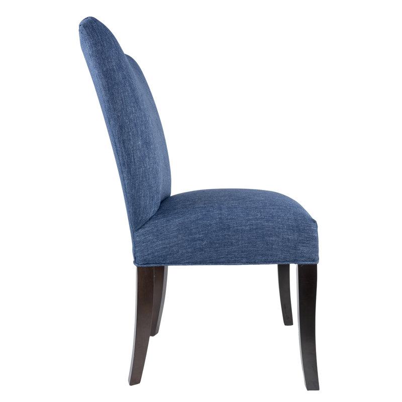 17'' H Linen Upholstered Parsons Chair, Denim Blue