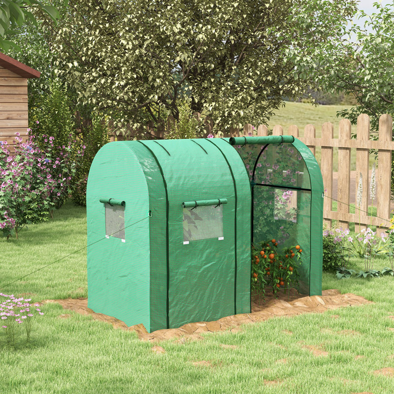 Breazae Tomato Greenhouse with 2 Roll-up Doors 185 x 94 x 150cm Green