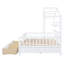 Lit double pleine grandeur avec 2 tiroirs, lit pour enfant avec tablette de rangement