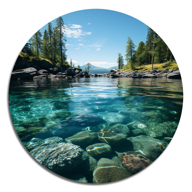 «Alaska Pristine Waters», art rond en métal, H 16 po x l 16 po