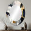 Gris et doré Impressions Transcendent II - Grand miroir mural ovale sur métal-665687217