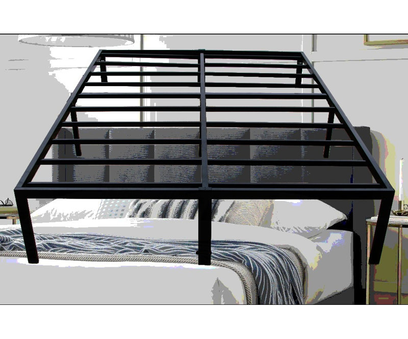 Sommier plateforme simple en acier moderne noir TG - pas besoin de sommier, robuste et robuste Durable, Très grand simple
