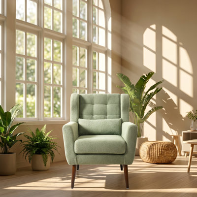 Fauteuil d'appoint en bois d'hévéa Hartford l 28,34 po x P 28,74 po x H 37,6 po Hartford