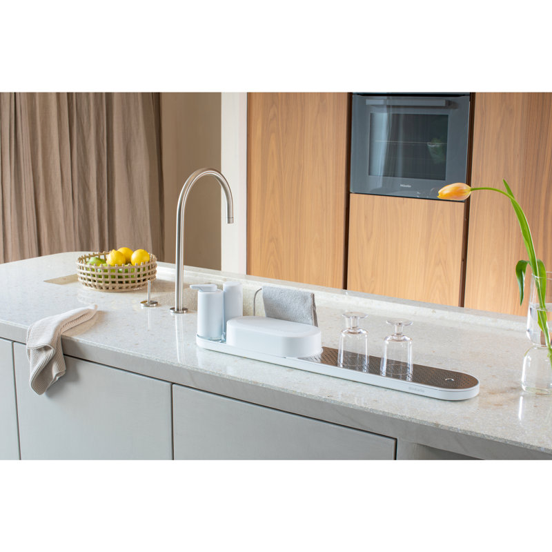 SinkStyle Plastic Drain Tray, Mineral Fresh White