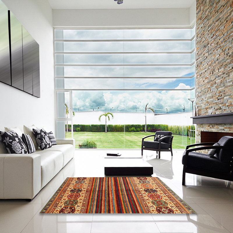 Tapis brun contemporain Bibbins, Carré 3 pi