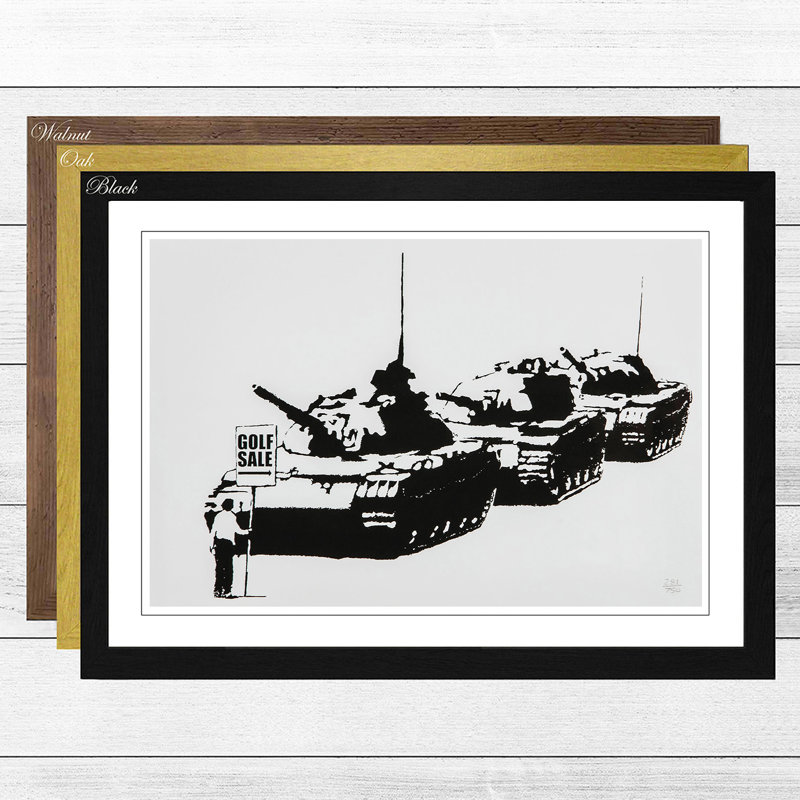 Golf Sale Graffiti by Banksy Framed - Framed Print, Black