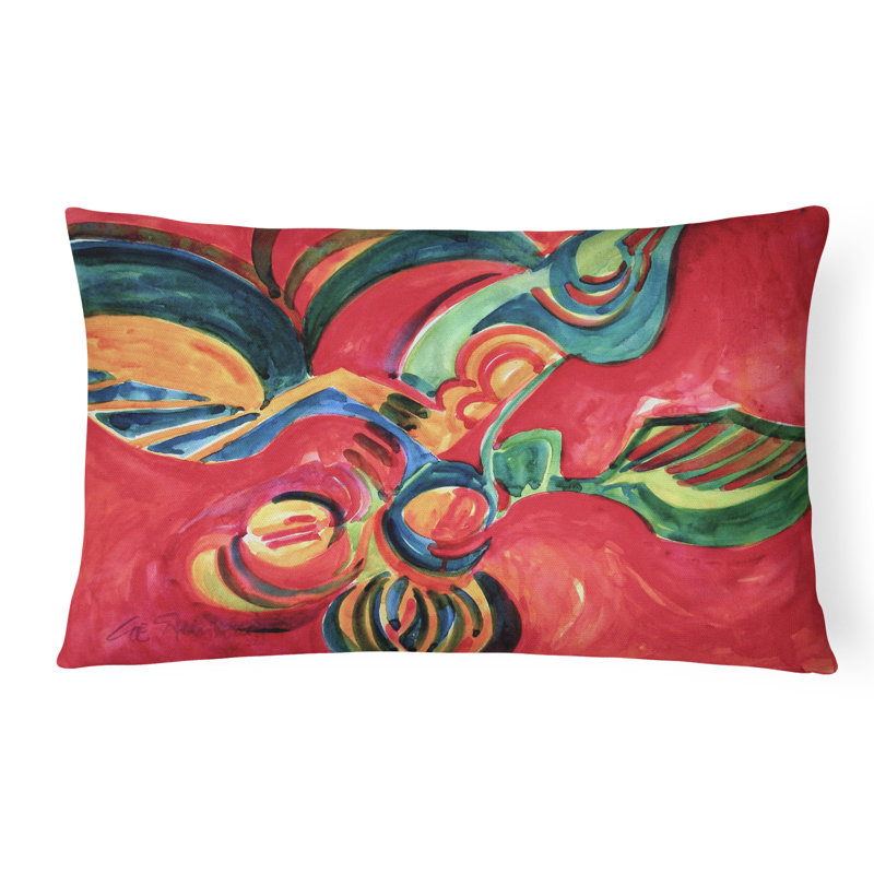 Floral Outdoor Reversible Throw Pillow