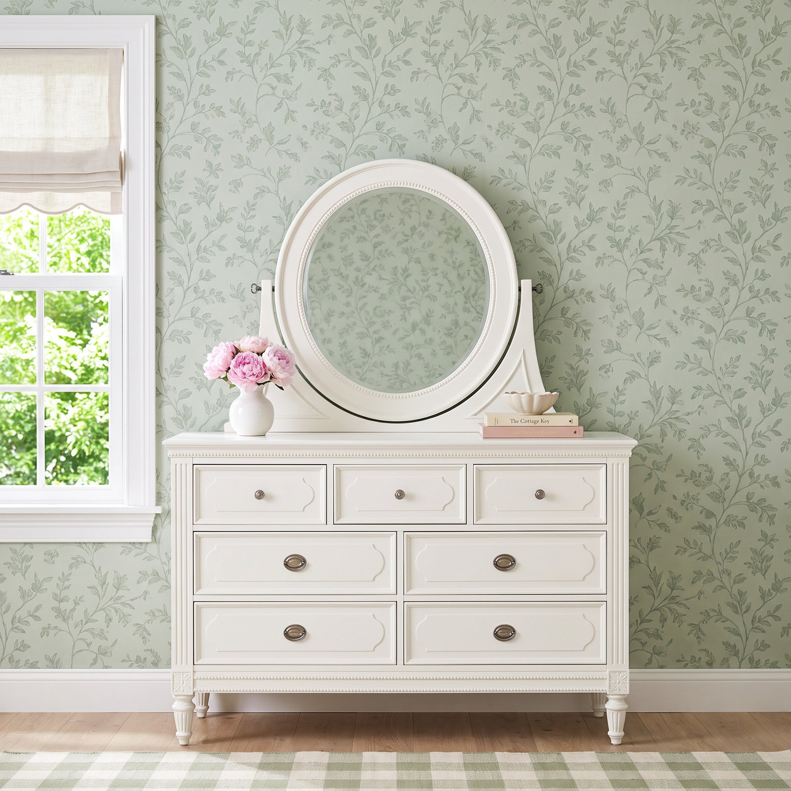 Shira Adjustable Tilt Mirror, Lace Finish