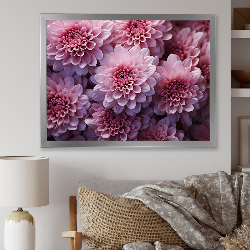 Joyeuse sérénité mamans mauves sur toile, Cadre simple argenté, H 16 po x l 32 po x P 1 po
