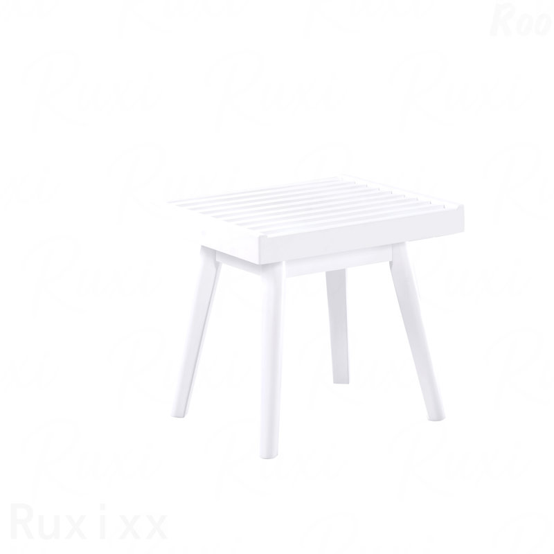 Solid Wood Slatted Bench - 19-Inch Length, 17.5" H x 19" W x 16.5" D