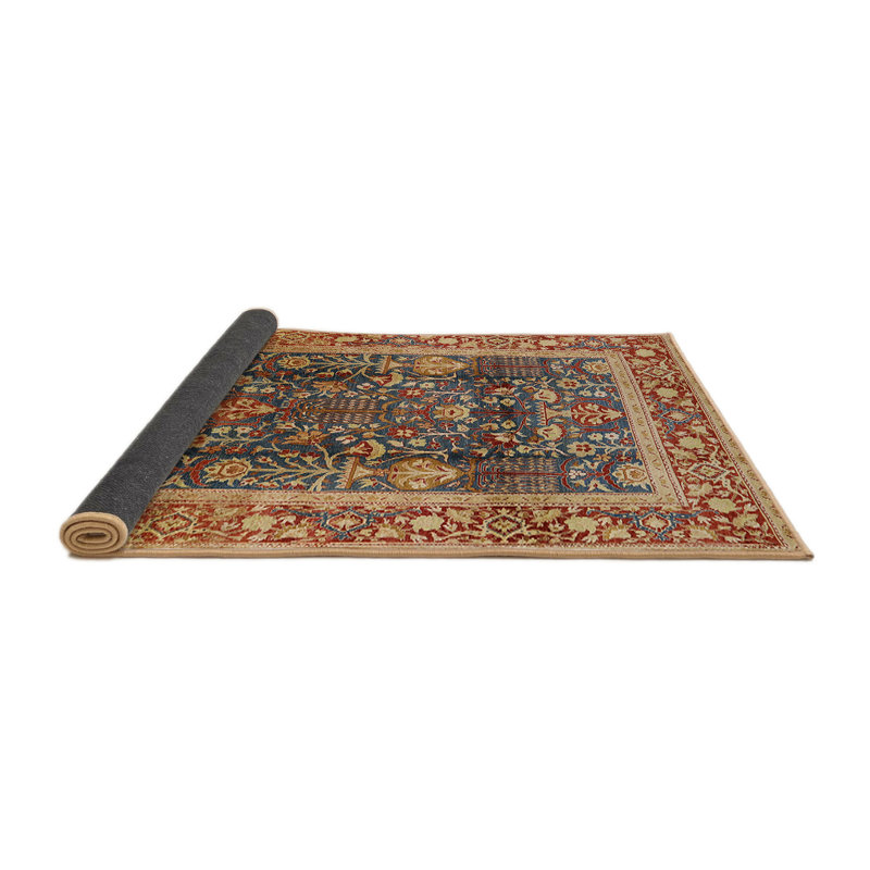 Tapis oriental brun / rouge, Rond 5 pi