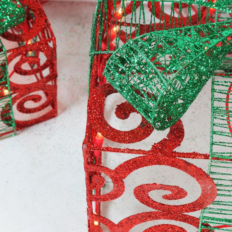 Ornement boule de Noël holographique scintillante incassable, Rouge