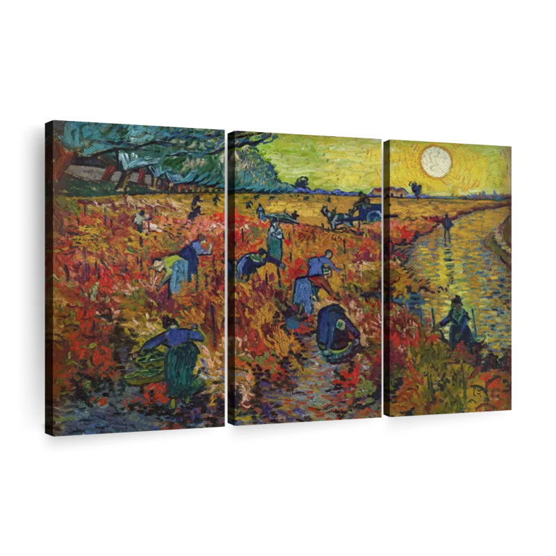 "Vignes rouges à Arles" sur toile, H 50 po x l 32 po