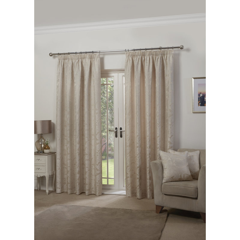 Duchess Semi Sheer Sliding Panel Pair, Cream, Width 116 x Drop 137cm