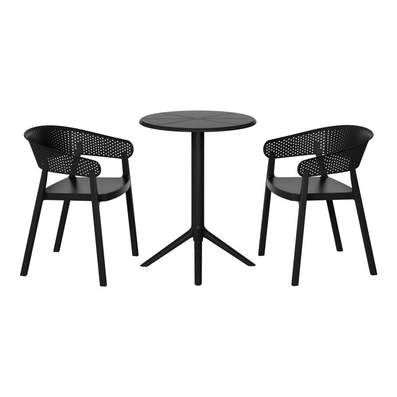 Ensemble repas extérieur 2 personnes, Noir
