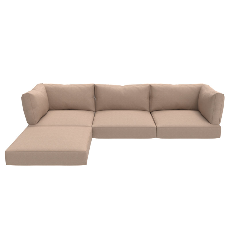 Ensemble de coussins de remplacement pour canapé modulaire intérieur / extérieur, 5 po, Beige