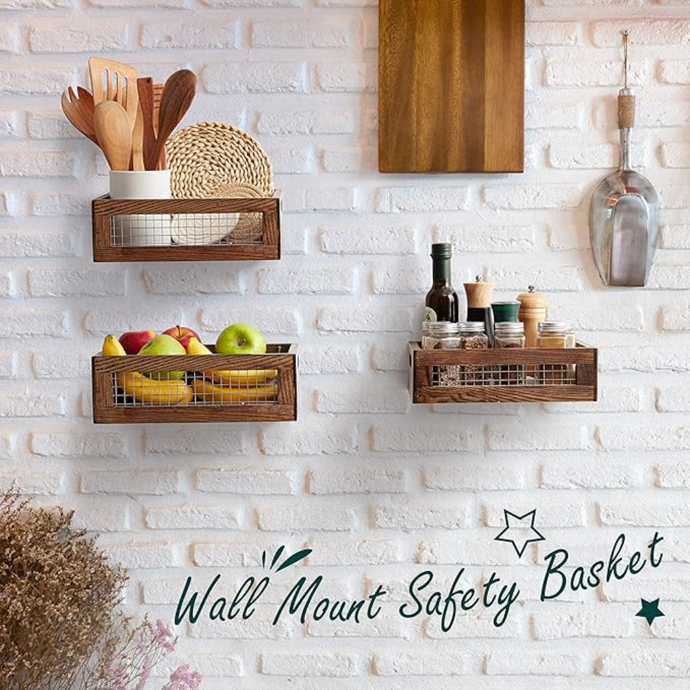 Nesting Kitchen Items Rebrilliant Wooden Nesting Countertop Baskets Set Of 3 For Kitchen ...