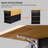 53" Large Kitchen Island - Drop Leaf, Power Outlet, Internal Storage Rack, Rolling Cart with 5 Open Side Racks-129523320