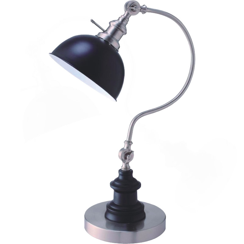 22"H SATIN NICKLE GOOD NECK TABLE LAMP