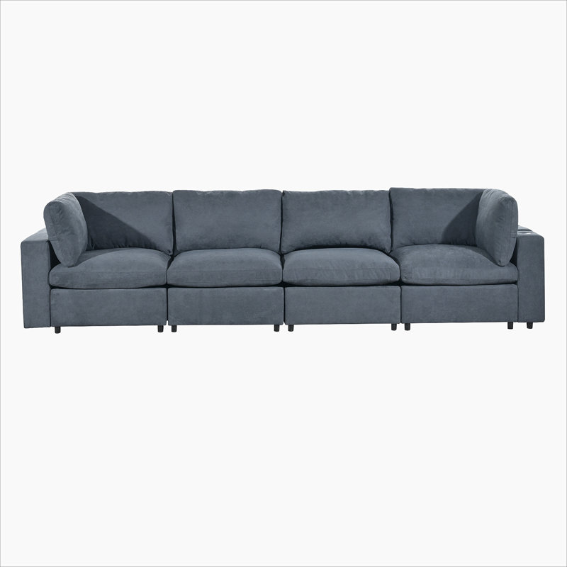 Upholstered Sofa with USB Charge Ports,Wireless Charging and Bluetooth Speaker in Arm