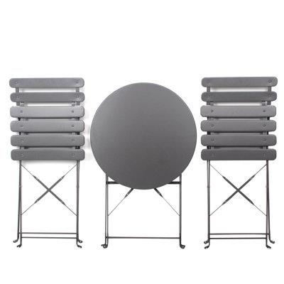 3-piece Patio Bistro Metal Chair Table Set