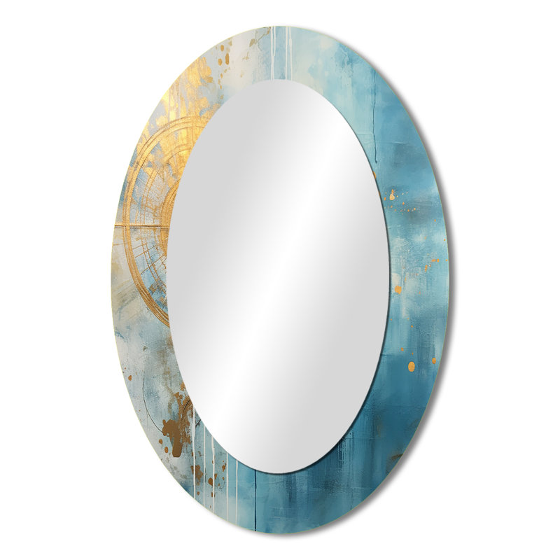 Miroir mural moderne bleu sarcelle, 36 po x 24 po