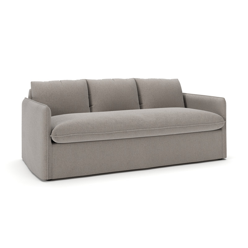Bellatrix 83'' Slipcovered Sofa, Apollo Pebble Boucle