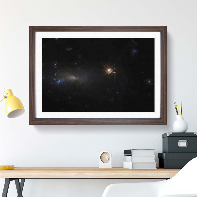 Out of Space Vol.4 in Abstract - Picture Frame Graphic Art Print, 62cm H x 87cm W x 2cm D, Walnut Framed