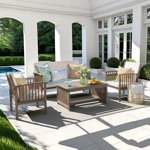 Elwyn 4 Piece Sofa Seating Group with Cushions