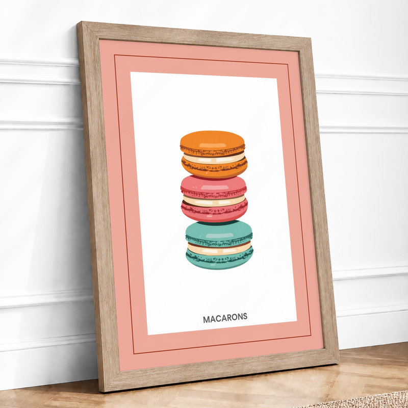 Stacked Macarons Modern - Framed Print, A1 - 84.1 x 59.4 cm, Oak