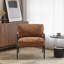 Fauteuil d'appoint brun 26,96 po avec coussin de dossier et siège confortables, structure en métal de conception contemporaine, convient pour la chambre à coucher ou le bureau, largeur 29,68 po, coussins 21,48 lb, noir-264118688