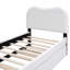 Lit plateforme simple tapissier avec lit gigogne et pieds de support en bois