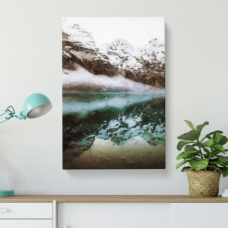 Oeschinen Lake In Switzerland In Abstract - Wrapped Canvas Painting, 50cm H x 35cm W x 3cm D