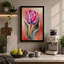 Magenta Tulip Botanical 1 Piece Wrapped Canvas Wall Art-827588565-827588560
