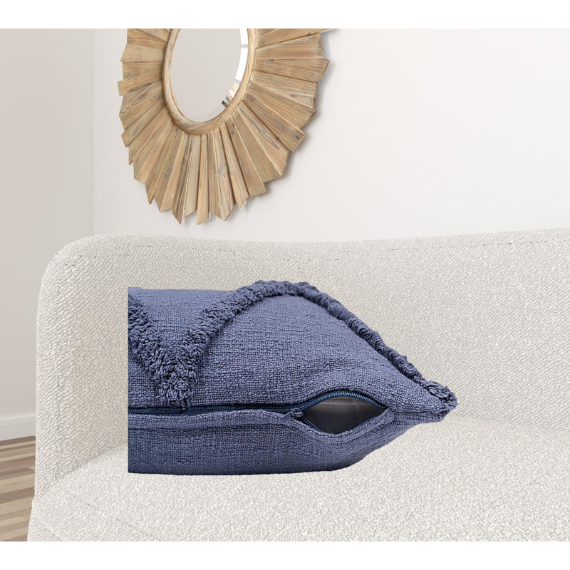 Geometric Reversible Pillow Insert, Denim Blue, 18"H x 18"