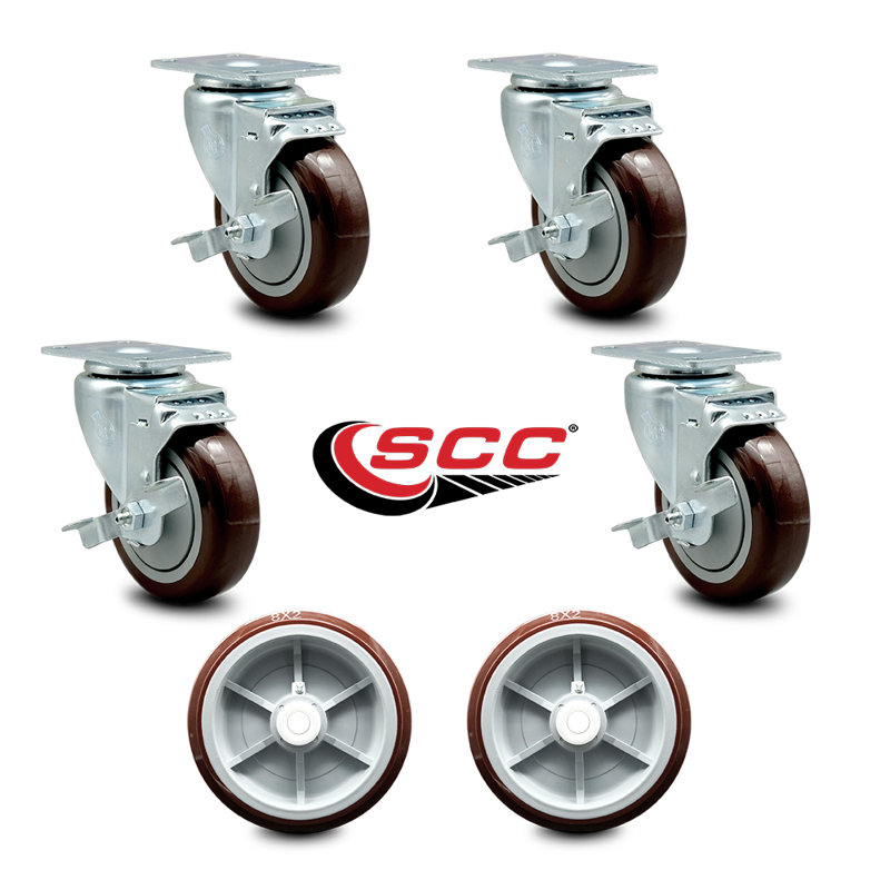 4 Piece Regency U-Boat Locking Caster Set