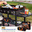 Ensemble d'outils de gril, ensemble d'accessoires de barbecue en acier inoxydable robuste avec dôme de fusion, presse à hamburger en fonte, 6 spatules polyvalentes, grattoir, anneaux à œufs, bouteilles à presser, sac de transport, pour barbecue Teppanyaki