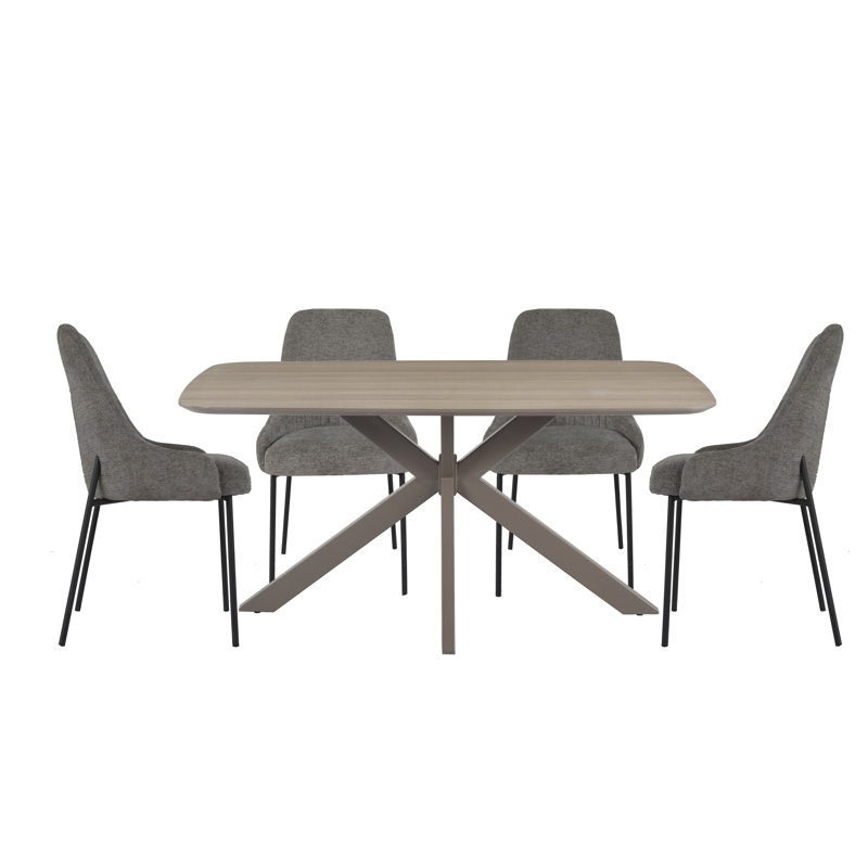 6 - Person Trestle Dining Set, Gray