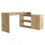 Modern L-Shaped Computer Desk With Open & Closed Storage -Light Oak-1237679858