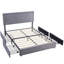 Lit double avec tiroirs de rangement Lit plateforme tapissier réglable-88284569-88284570