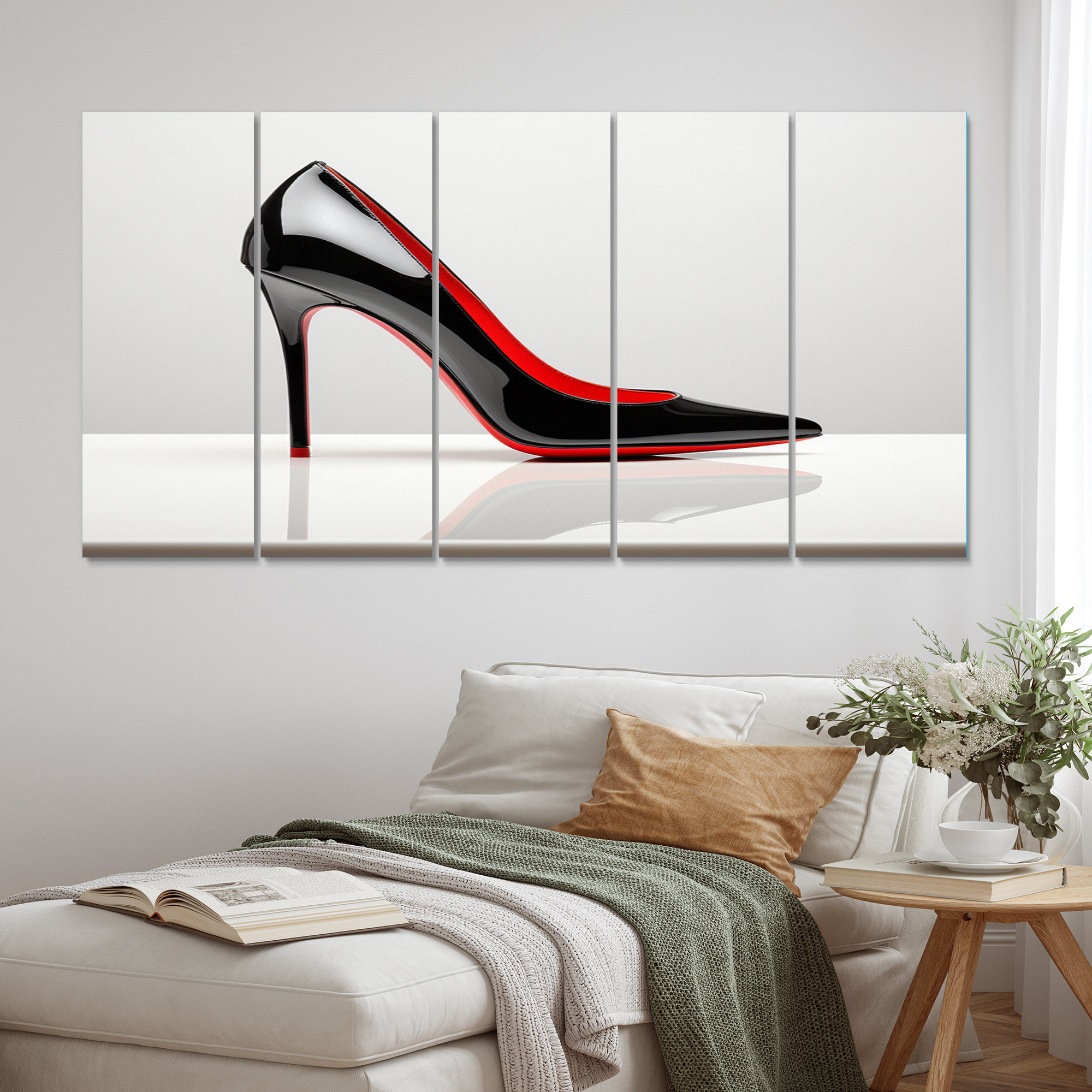 DesignArt Fashion Red and Black High Heels Sleek Silhouette I - Fashion ...