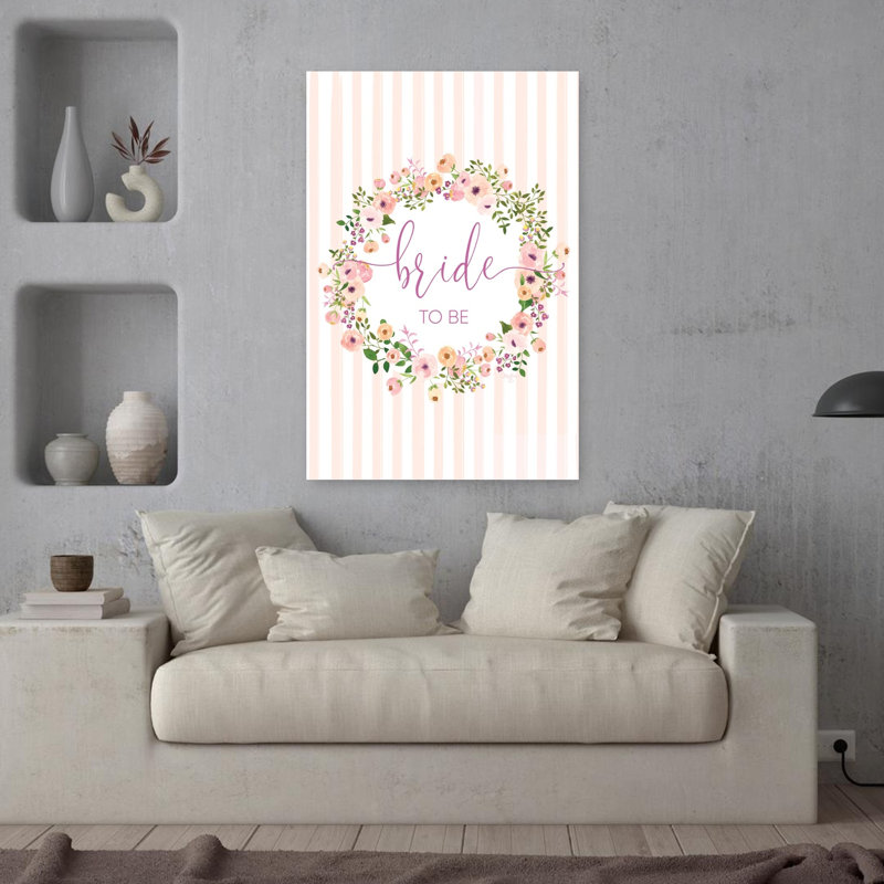 Art floral printanier Bride To Be, H 36 po x l 24 po
