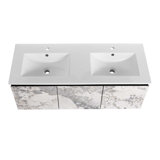 Meuble-lavabo flottant mural et porte d'armoire à fermeture en douceur