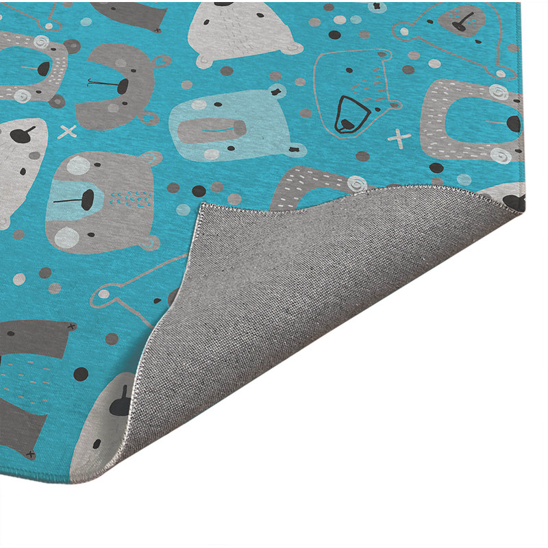 Bear Face Kids Play Mat, Rectangle 2' x 3'